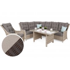 Кутовий комплект садових меблів, ліворуч, Alicante Brown Mat / Brown Melange