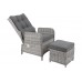 Кутові садові меблі з техноратангу Trivento Light Grey / Grey