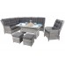 Кутові садові меблі з техноратангу Trivento Light Grey / Grey
