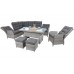 Кутові садові меблі з техноратангу Trivento Light Grey / Grey