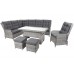 Кутові садові меблі з техноратангу Trivento Light Grey / Grey