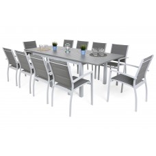 Алюмінієві садові меблі Venosa Silver / Grey 10+1