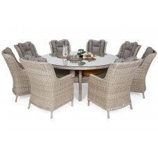 Садові меблі з техноратанга Bristol Round Elegant 180 см Бежевий / Бежевий Меланж 8+1 виставка