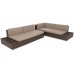 Техноротанг правий садовий кутовий диван Panama Brown Mat / Brown Melange