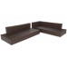 Техноротанг правий садовий кутовий диван Panama Brown Mat / Brown Melange