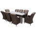 Садові меблі з техноротангу Bristol 230 см Brown Mat / Brown Melange 8+1