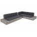 Техноротанг правий садовий кутовий диван Panama Light Grey / Grey Melange