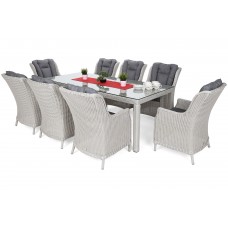 Садові меблі з техноротангу Bristol 230 см White / Grey 8+1