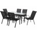 Садові меблі Sevilla металеві 145 см Black / Black 6+1
