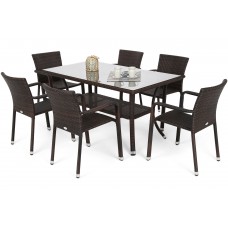 Садові меблі з техноротангу Sumba Brown 6+1