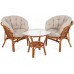 Meble ogrodowe rattanowe Bahama Orange / Cream 2+1