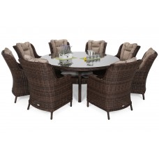 Садові меблі з техноратанга Bristol Round Elegant 180 см Brown Mat / Brown Melange 8+1