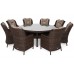 Садові меблі з техноратанга Bristol Round Elegant 180 см Brown Mat / Brown Melange 8+1