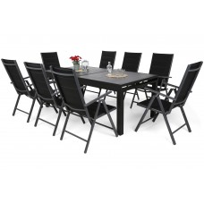 Комплект садових меблів Salerno Dark Grey Ibiza Grey / Black 8+1