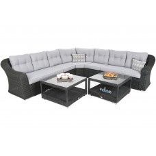 Садовий кутовий диван з техноратангу Andros Grey / Light Grey
