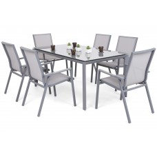 Алюмінієві садові меблі Atella Silver / Grey 6+1