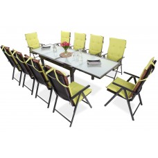 Алюмінієві садові меблі Orlando Basic Black / Black 10+1 з подушками Barbados 10