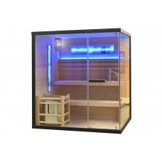TS4CS Чорна кутова фінська сауна з соляними панелями