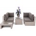 Садовий диван Milano Coffee Beige / Beige Melange з техноротангу