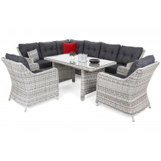 Кутовий комплект садових меблів лівий California Light Grey / Grey Melange