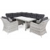 Кутовий комплект садових меблів лівий California Light Grey / Grey Melange