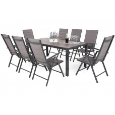 Алюмінієві садові меблі Ibiza 185 см Grey / Platinum Grey 8+1