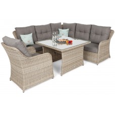 Кутовий комплект садових меблів Bergamo Beige / Beige Melange