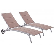 Набір алюмінієвих садових лежаків Ibiza Silver / Taupe
