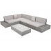 Технораттан садовий кутовий диван ліворуч Panama Gray / Light Gray