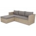 Садовий кутовий диван Amalfi Beige / Beige Melange з техноратангу виставковий