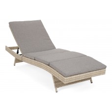 Садовий шезлонг з техноратангу Bora Bora Beige / Beige Melange з подушкою