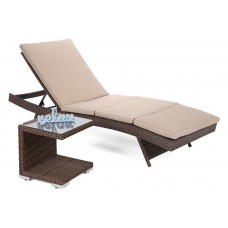 Садовий шезлонг з техноратангу Bora Bora Brown / Taupe зі столиком Toronto Brown