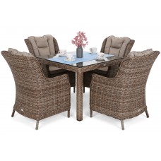 Техноратанг садові меблі Bristol Square Ginger / Brown Melange 4+1