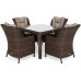 Техноратанг садові меблі Bristol Square Brown Mat / Brown Melange 4+1