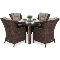 Техноратанг садові меблі Bristol Square Brown Mat / Brown Melange 4+1