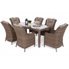Садові меблі з техноротангу Bristol 180 см Ginger / Brown Melange 6+1