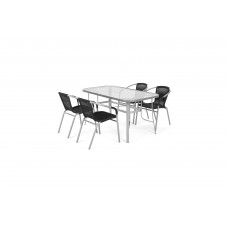 Металеві садові меблі Toscana Summer Silver / Black 4+1