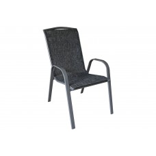 Металевий садовий стілець Atlanta Grey / Black Melange