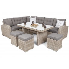 Кутовий диван Virginia Glass Beige / Beige Melange з техноратангу