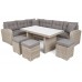 Кутовий диван Virginia Glass Beige / Beige Melange з техноратангу