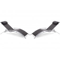 Садовий лежак Aruba Silver/Black