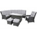 Кутові садові меблі з техноратангу Trivento Grey / Light Grey
