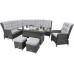 Кутові садові меблі з техноратангу Trivento Grey / Light Grey