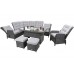 Кутові садові меблі з техноратангу Trivento Grey / Light Grey