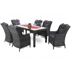 Садові меблі з техноротангу Bristol 180 см Grey / Grey Melange 6+1