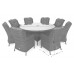 Садові меблі з техноротангу Bristol Round 180 см Grey / Grey Melange 8+1
