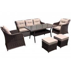 Садові меблі з техноратанга Bergamo Elegant Brown Mat / Brown Melange