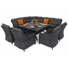 Кутові садові меблі техноротангу Windsor Grey / Grey Melange