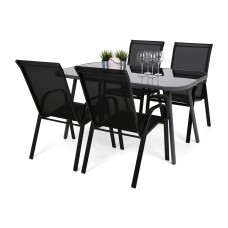 Меблі садові металеві Casablanca 145 см Sevilla Grey / Black 4+1