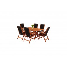 Садові дерев'яні меблі Meranti Black 150+50 см